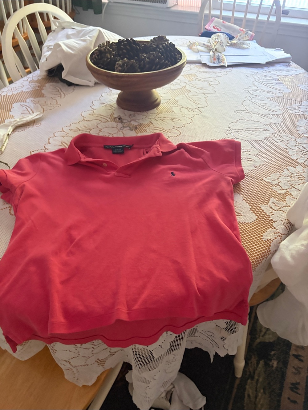 Ralph Lauren Coral Short-Sleeve Polo Top